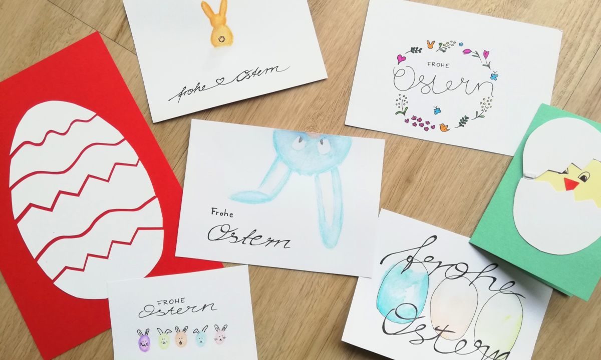 Osterkarten - Ideen für Grundschule und zu Hause